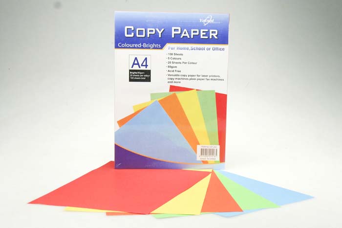 Yatsal A4 80gsm 5 Colour Bright Copy Paper Pack of 100